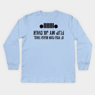 JK Jeep Flip Me Over Kids Long Sleeve T-Shirt